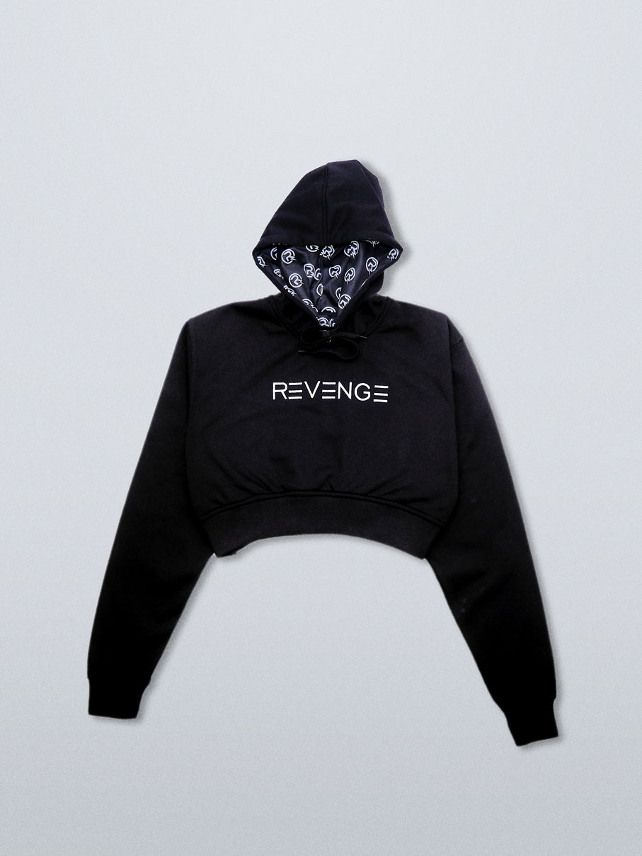 Revenge Crop hoodie S Black